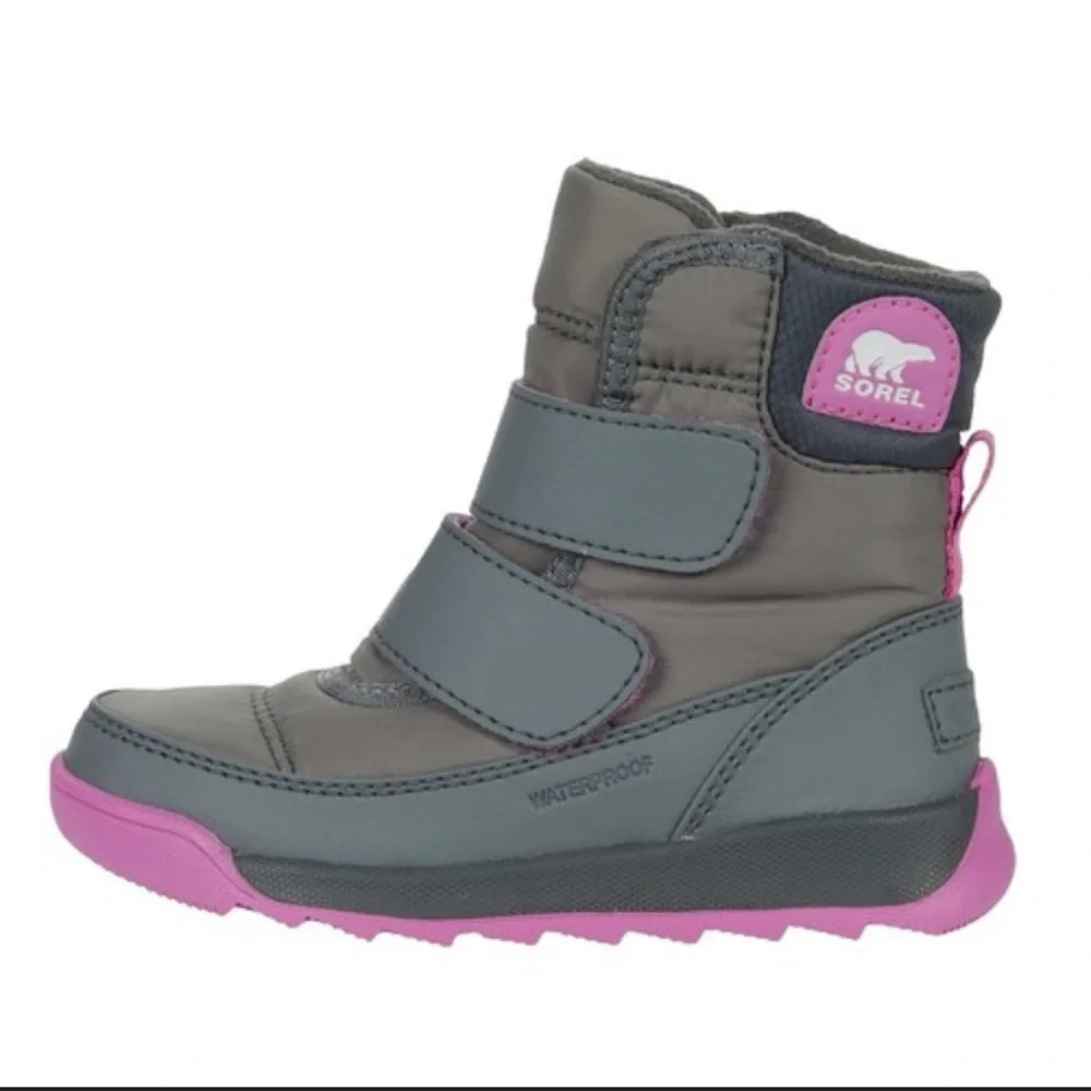 Sorel Whitney II Strap WP Snow Boots Toddler Waterproof Pink Grey Size 6 Girl